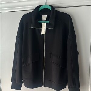 Evereve SOFTEST Black Bomber Jacket -large